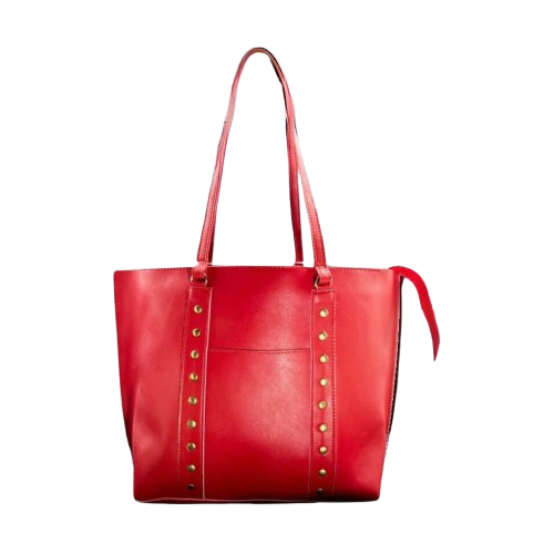 Red Tote with Golden Beads