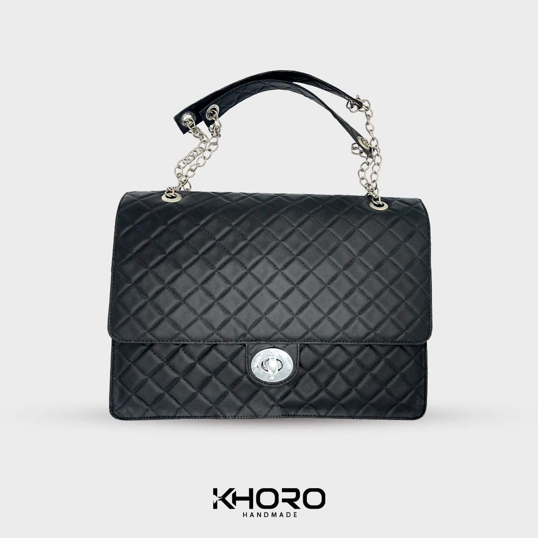 Quilted Black Elegant Shoulder Bag