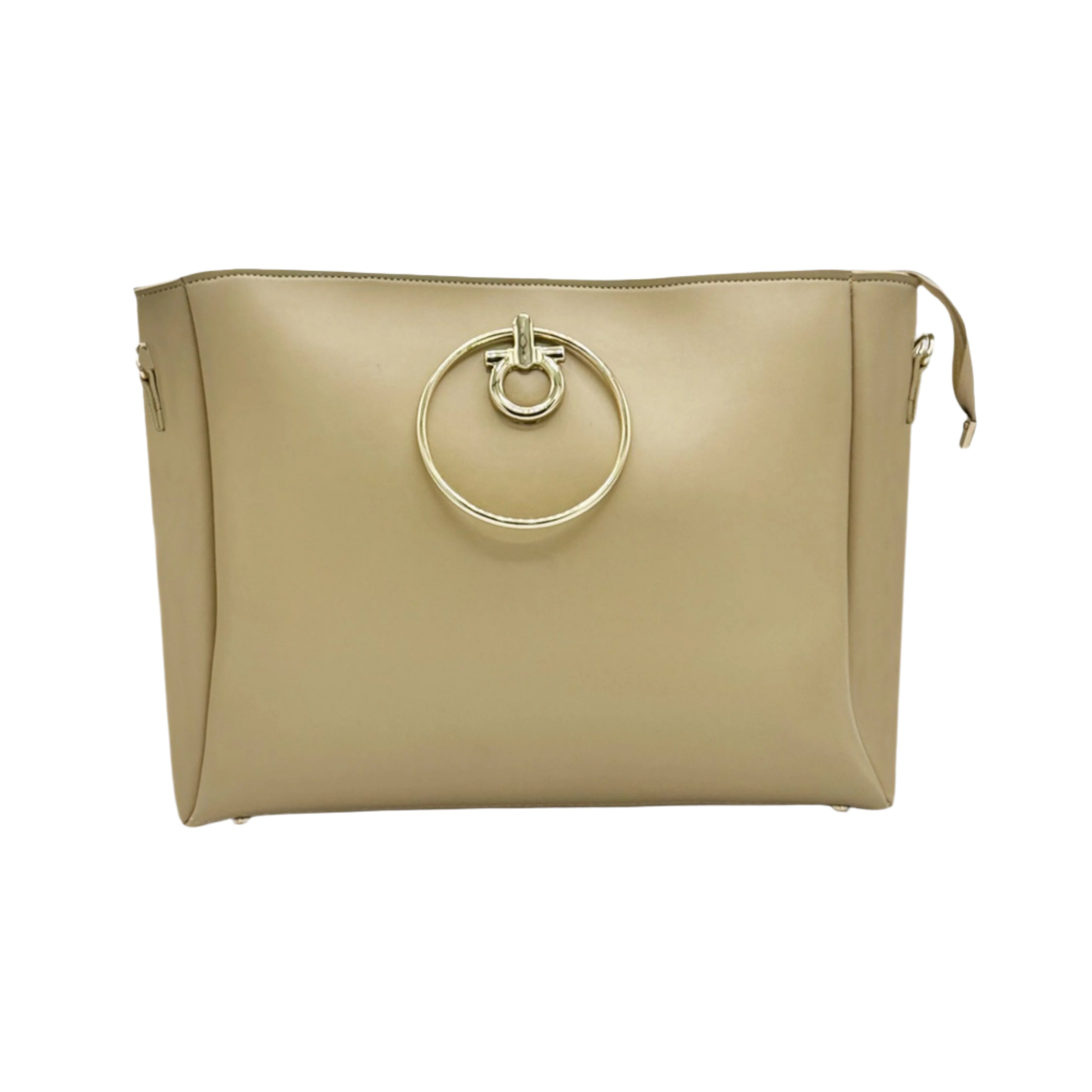 Cirkal Beige Top Handle Bag