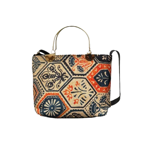 Multi Gold Handle Handbag