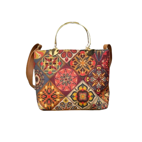 Multi Gold-Handle Handbag