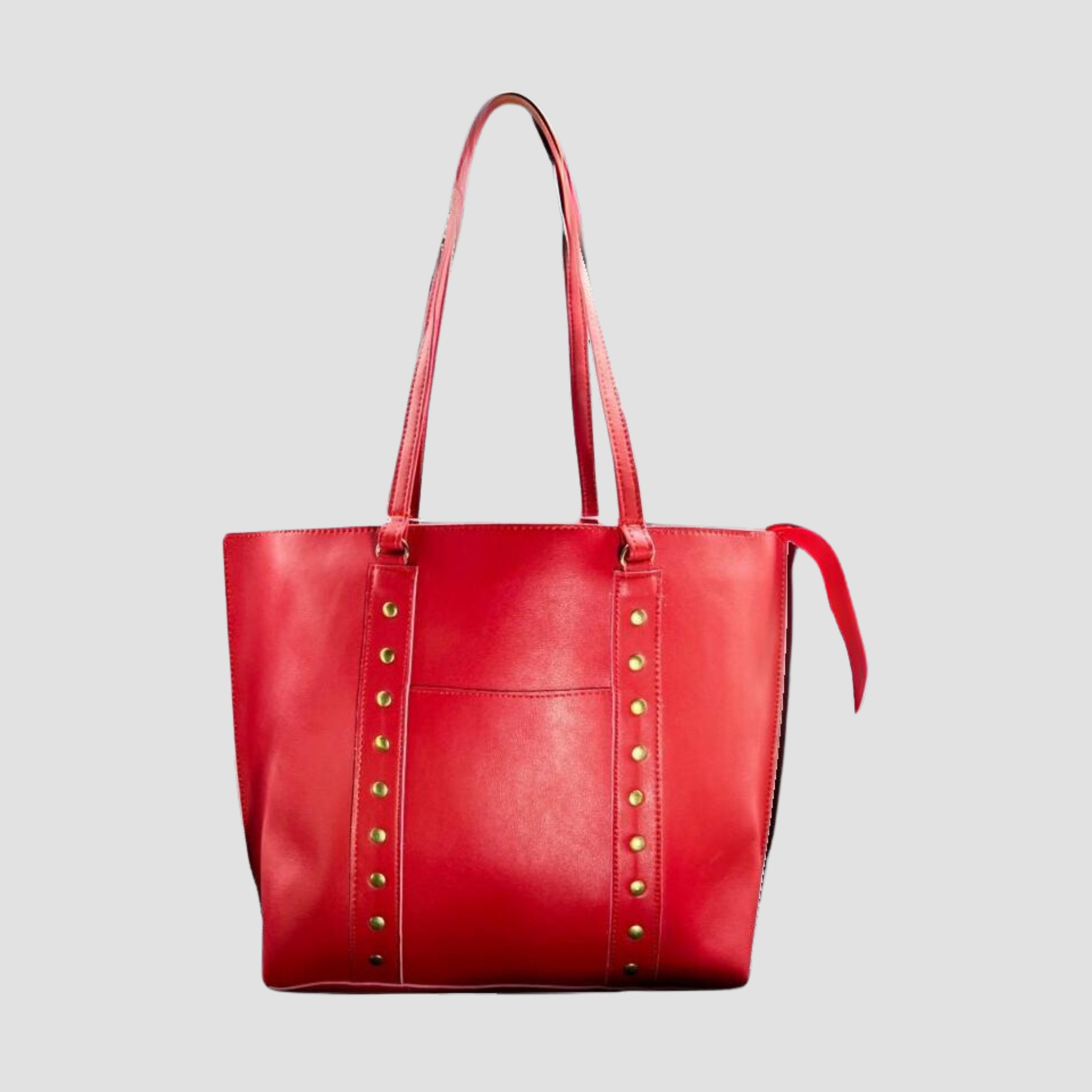 Red Tote with Golden Beads