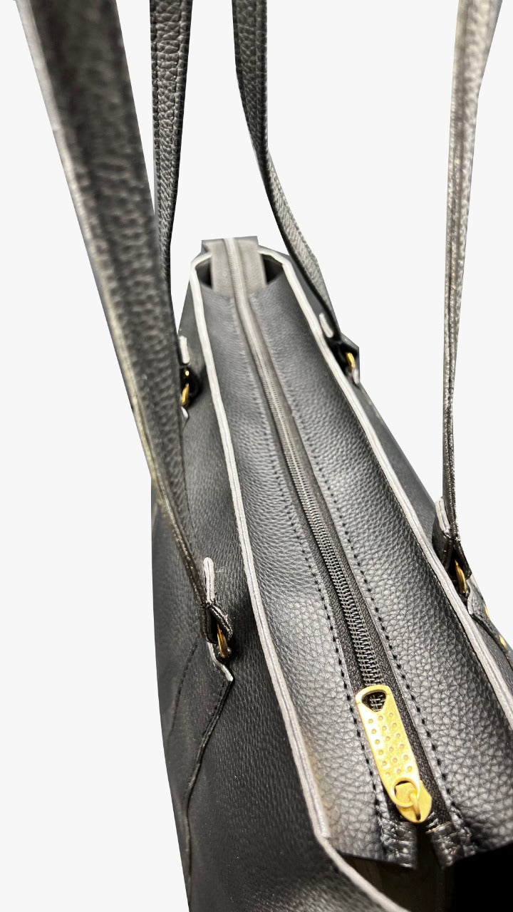 Black Tote with Golden Beads