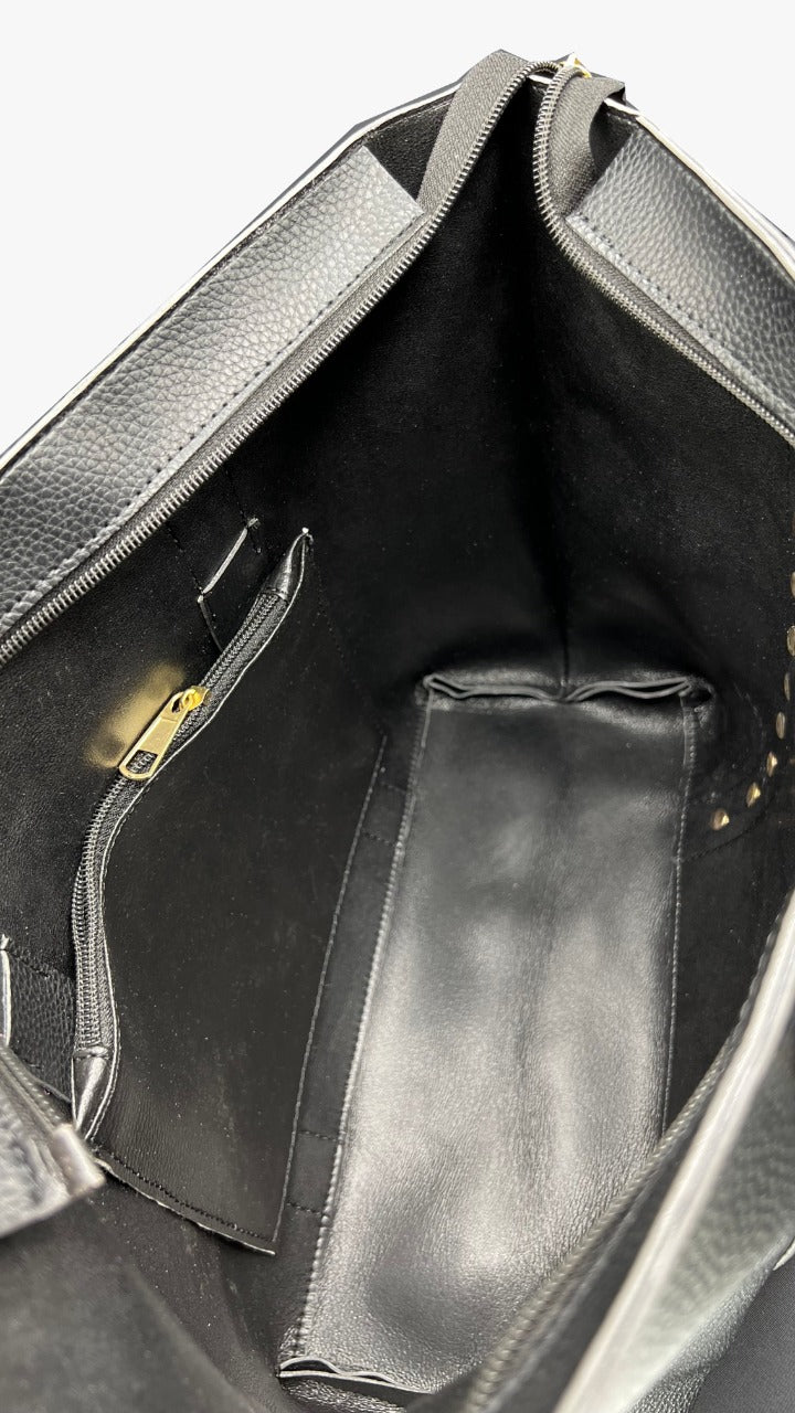 Black Tote with Golden Beads
