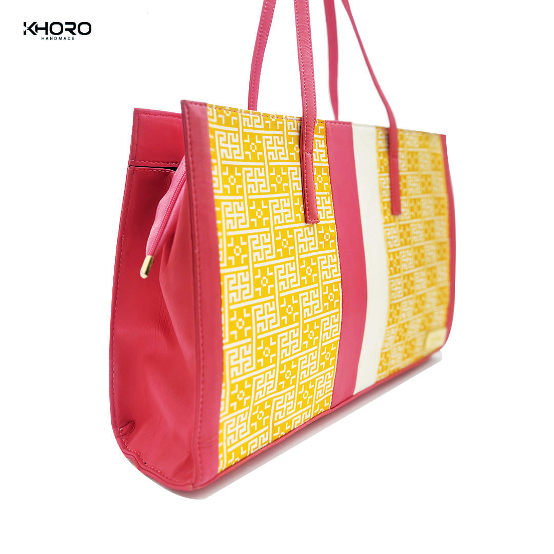 Eshma Printed Large Capacity Tote Bag Pink