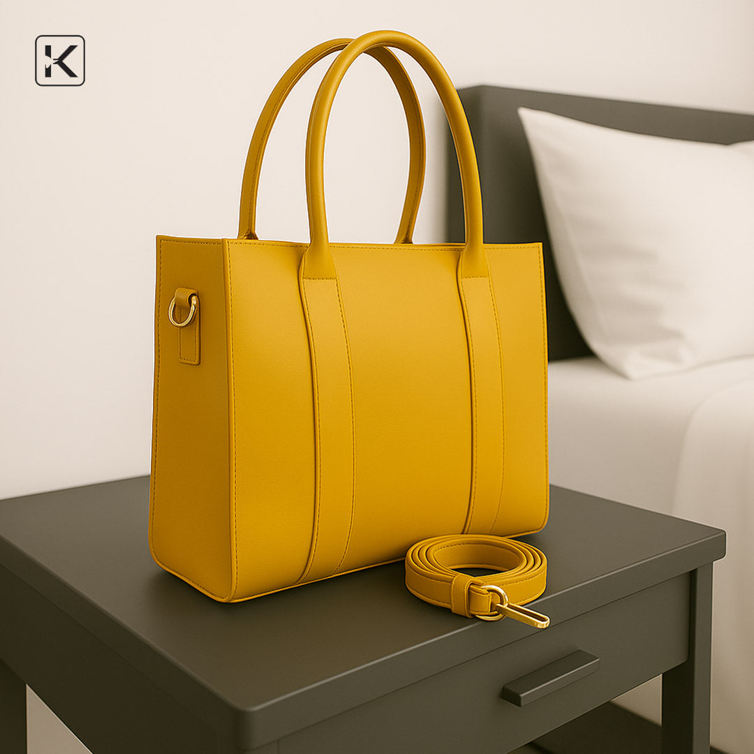 Drip Mustard Soft Shoulder Bag