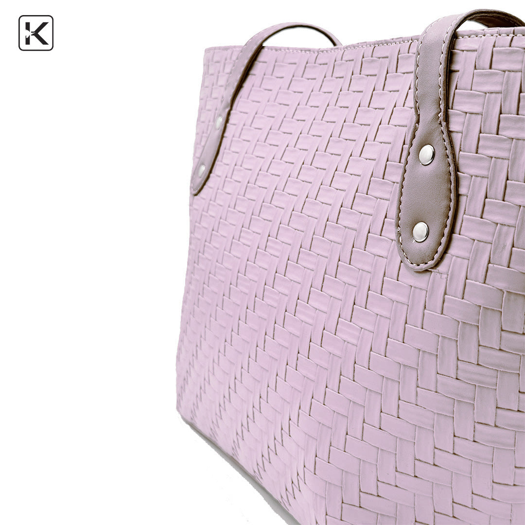 Tex Violet Top Zipper Tote Bag