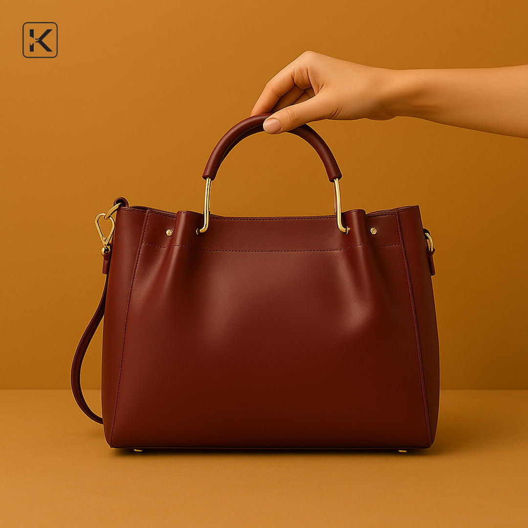 Cuyana Maroon Hand Bag