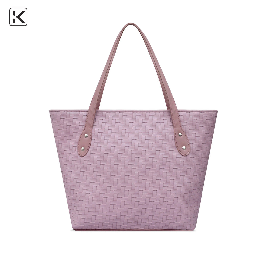 Tex Violet Top Zipper Tote Bag