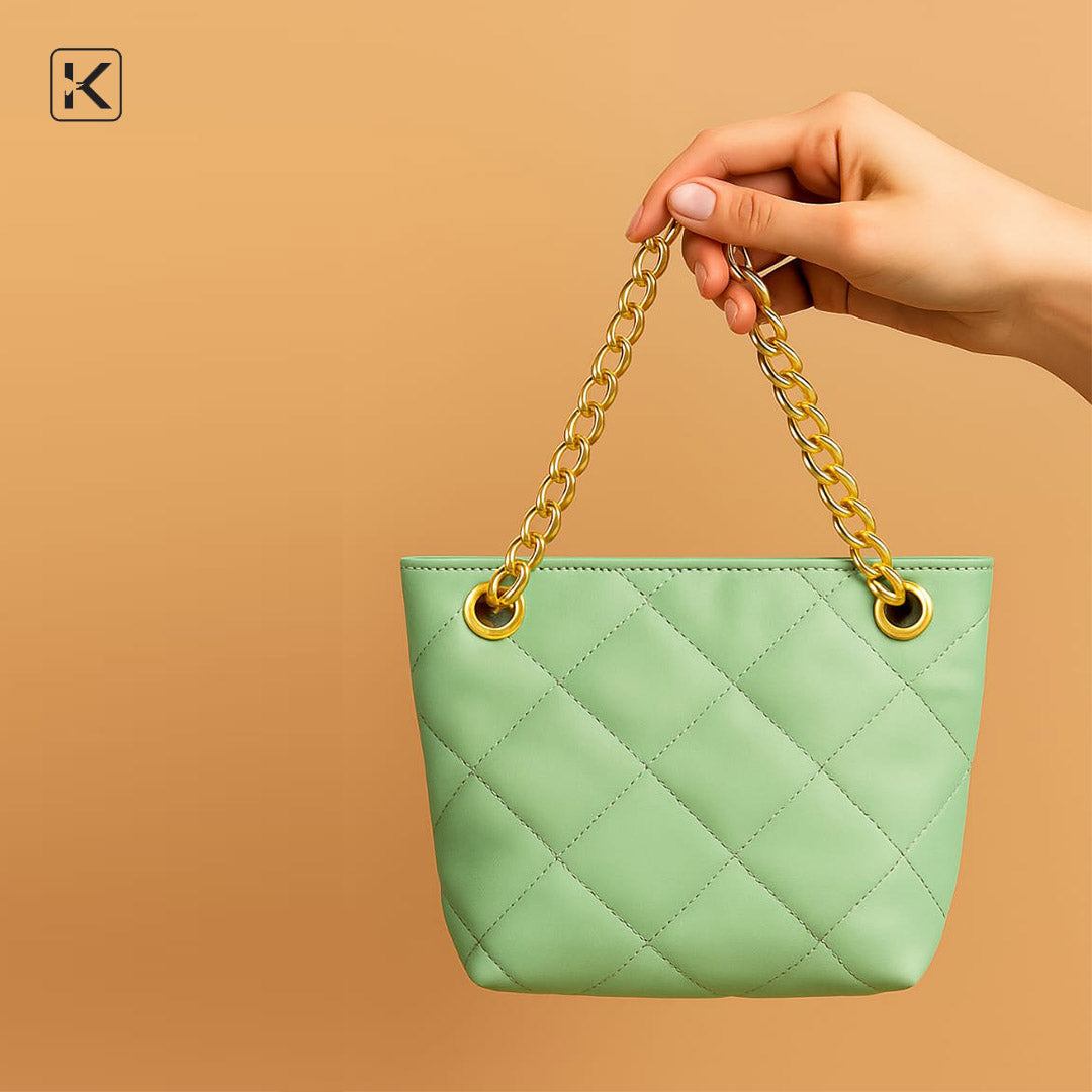 Aqua Luxe Quilted Chain Bag