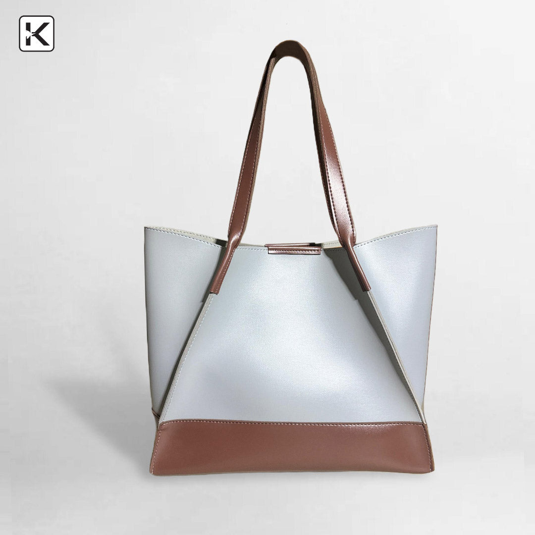 Duo Shade Gray Brown Tote Bag