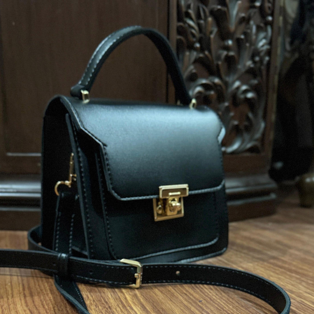 Aura black soft hand bag