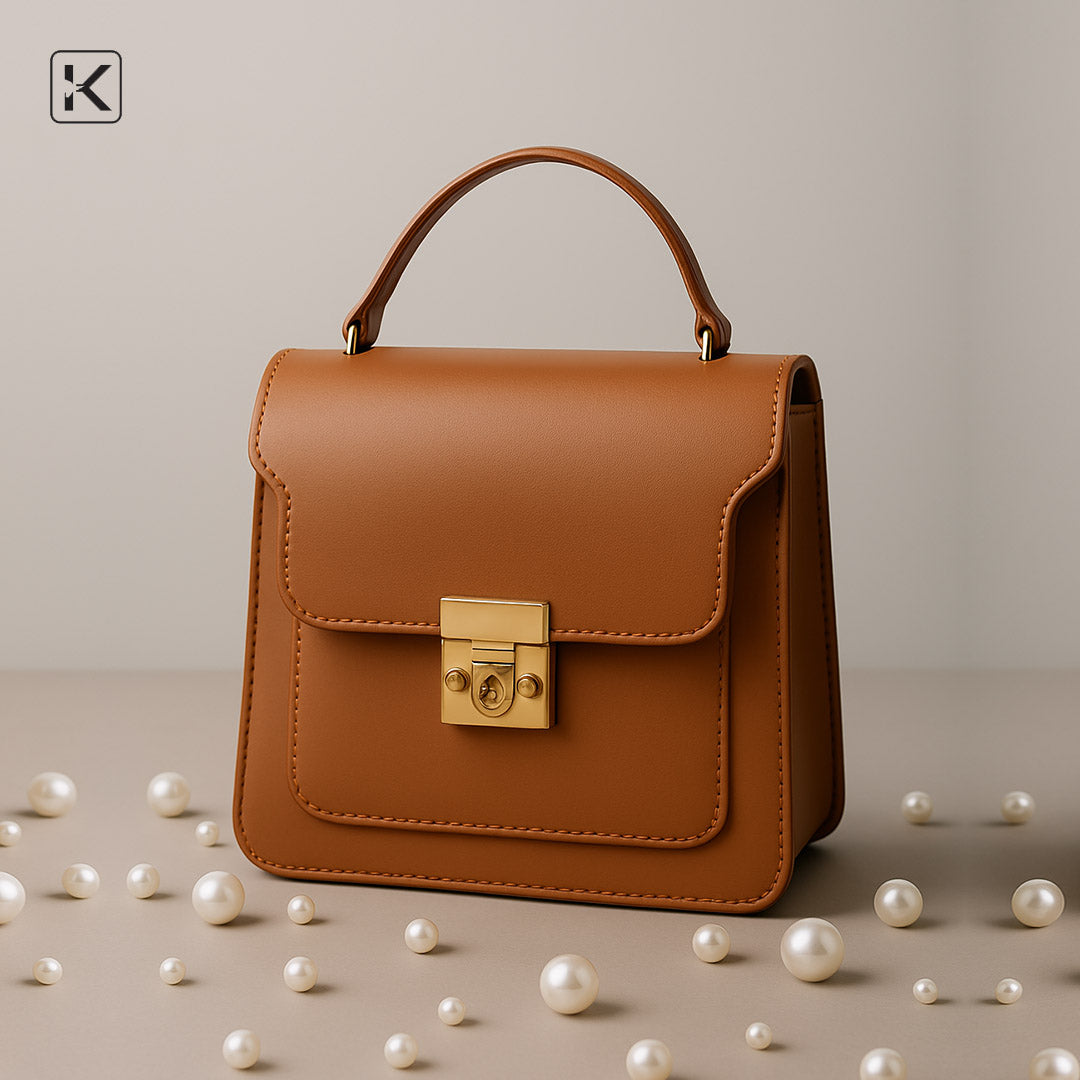 Aura brown soft hand bag