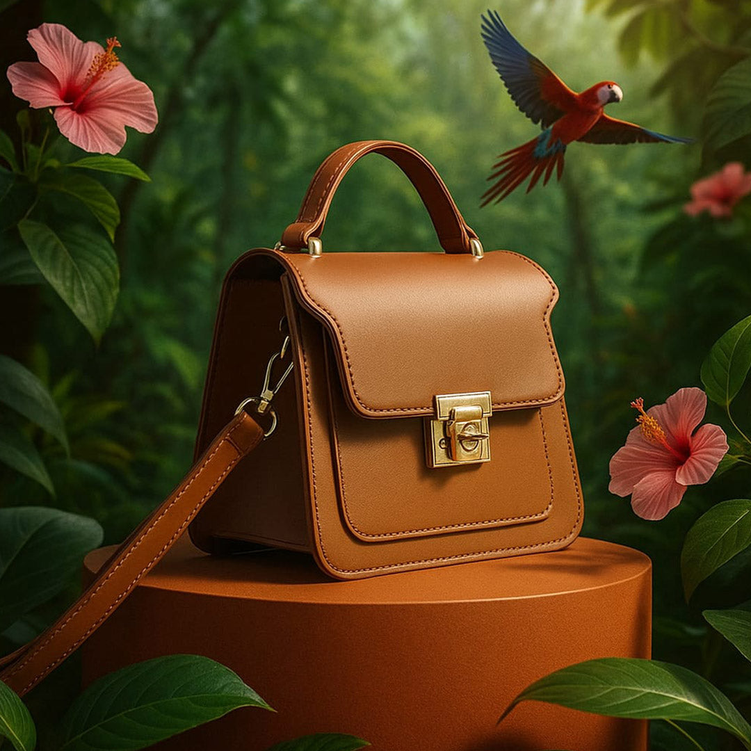Aura brown soft hand bag