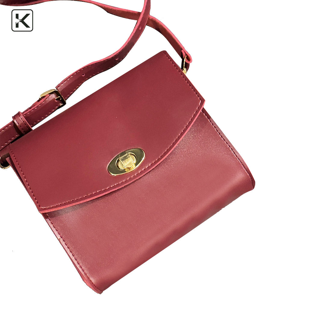 Duo Mahroon Crossbody Bag